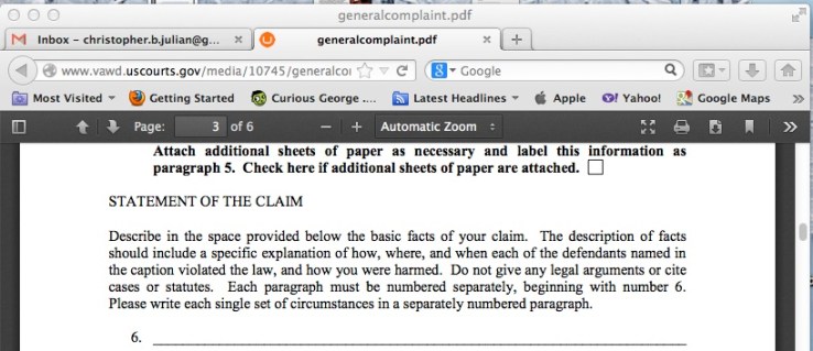 Pro-Se Complaint Form