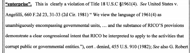 Rico Applies to Government entities.